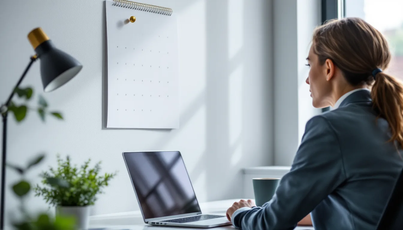 Dynamics GP payroll tax updates after end of life - finance professional at a desk facing a wall calendar with a brass pin